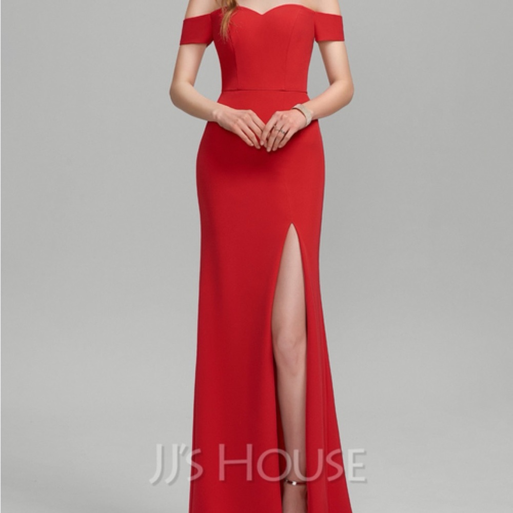 Off Shoulder Slit Gown